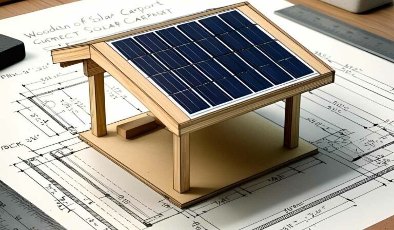 maquette carport solaire en bois