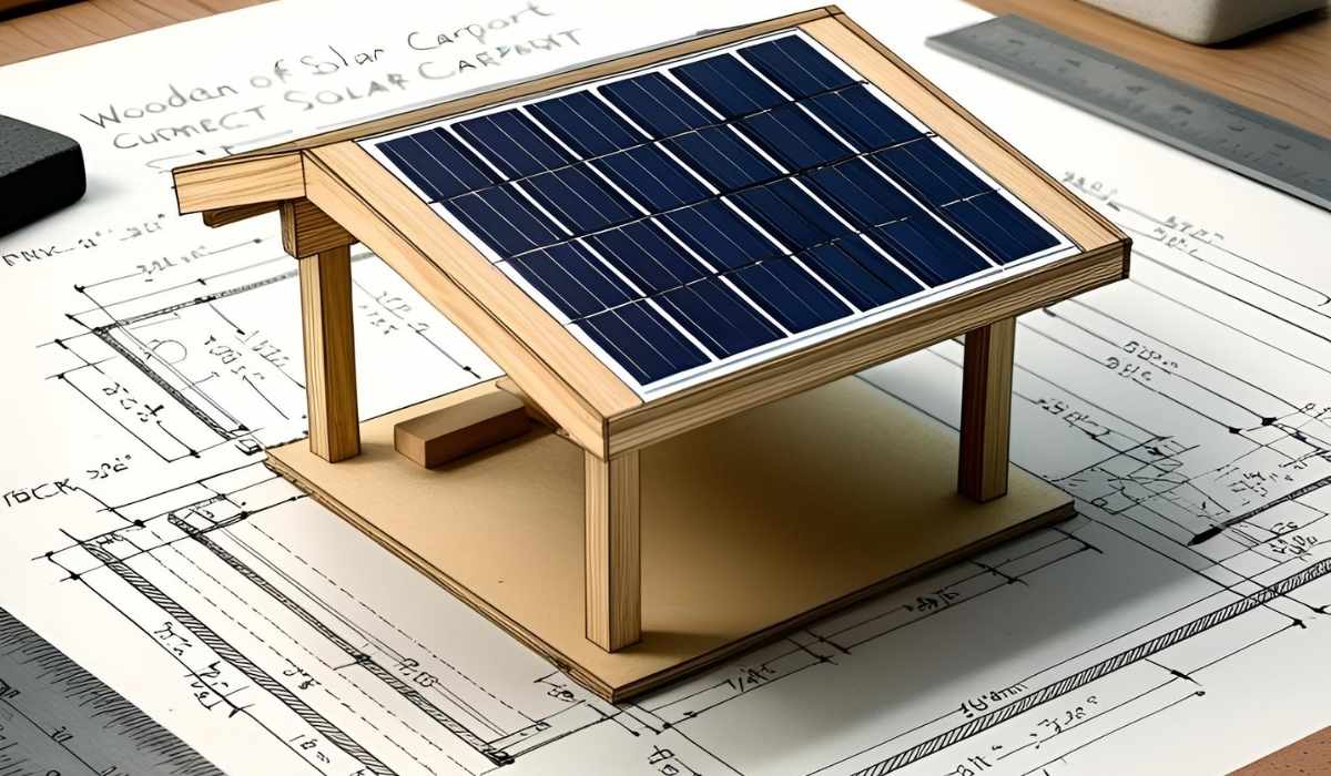 maquette carport solaire en bois