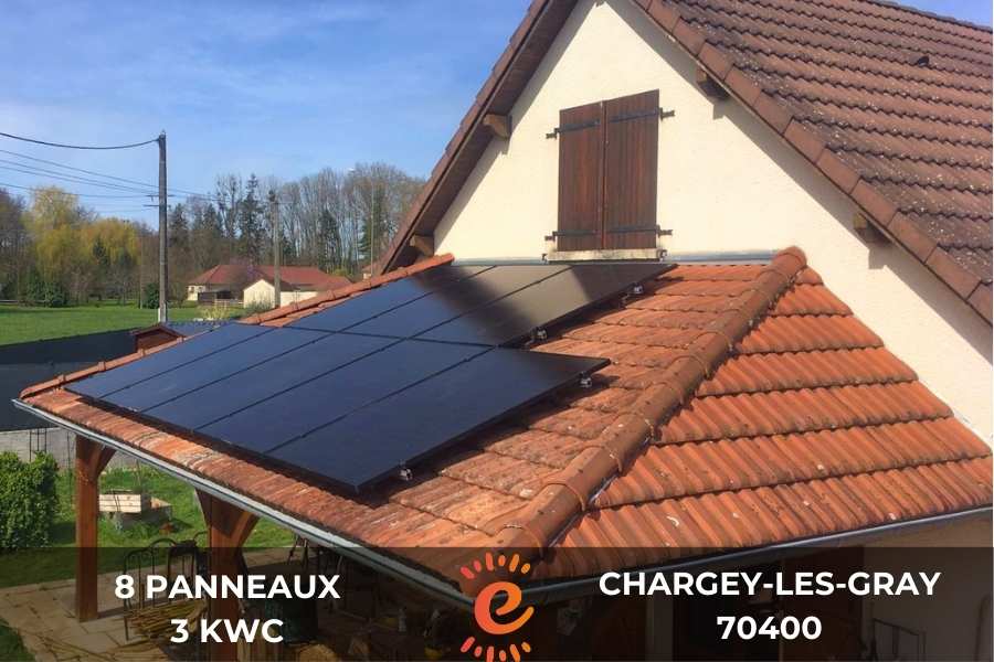 Installation de panneaux solaires sur maison à Chargey-lès-Gray, Haute-Saône (70)