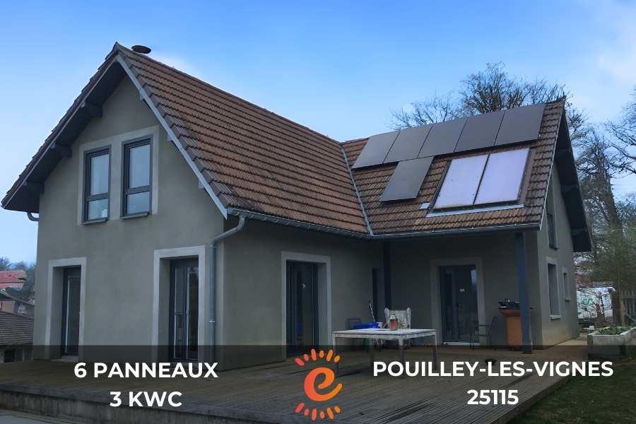 Installation de panneaux solaires sur maison à Pouilley-les-Vignes, Doubs (25)