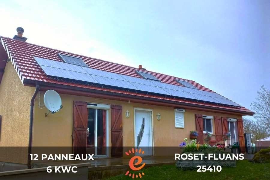 Installation de panneaux solaires sur maison à Roset-Fluans, Doubs (25)